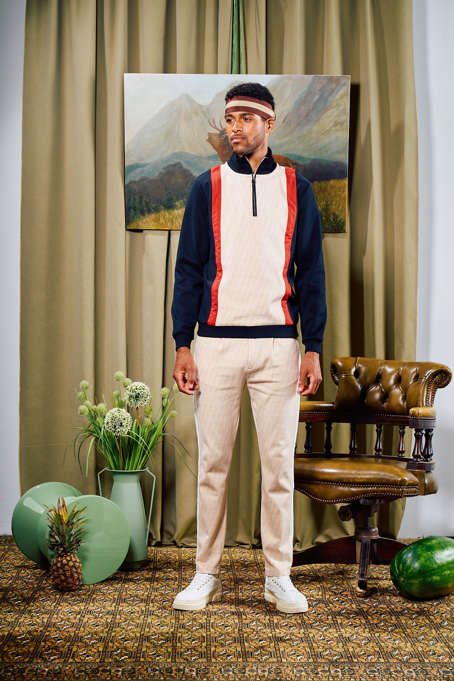 Geo Troyer – Colorblock Half-Zip Troyer Pullover