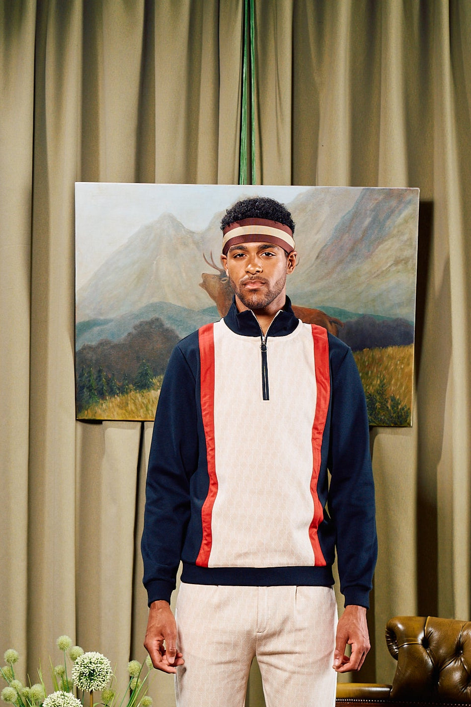 Geo Troyer – Colorblock Half-Zip Troyer Pullover