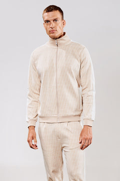 Geo Track Jacket von OPEN ERA – Trainingsjacke mit Stehkragen und geometrischem Jacquard-Muster – Produktfoto