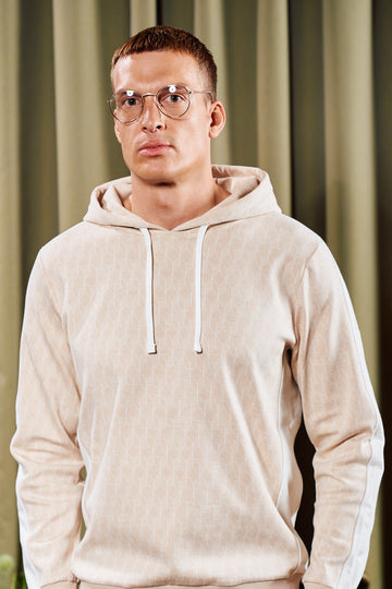 Geo Hoody – Sportlich-lässiger Hoodie in Beige