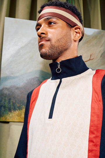 Geo Troyer – Colorblock Half-Zip Troyer Pullover