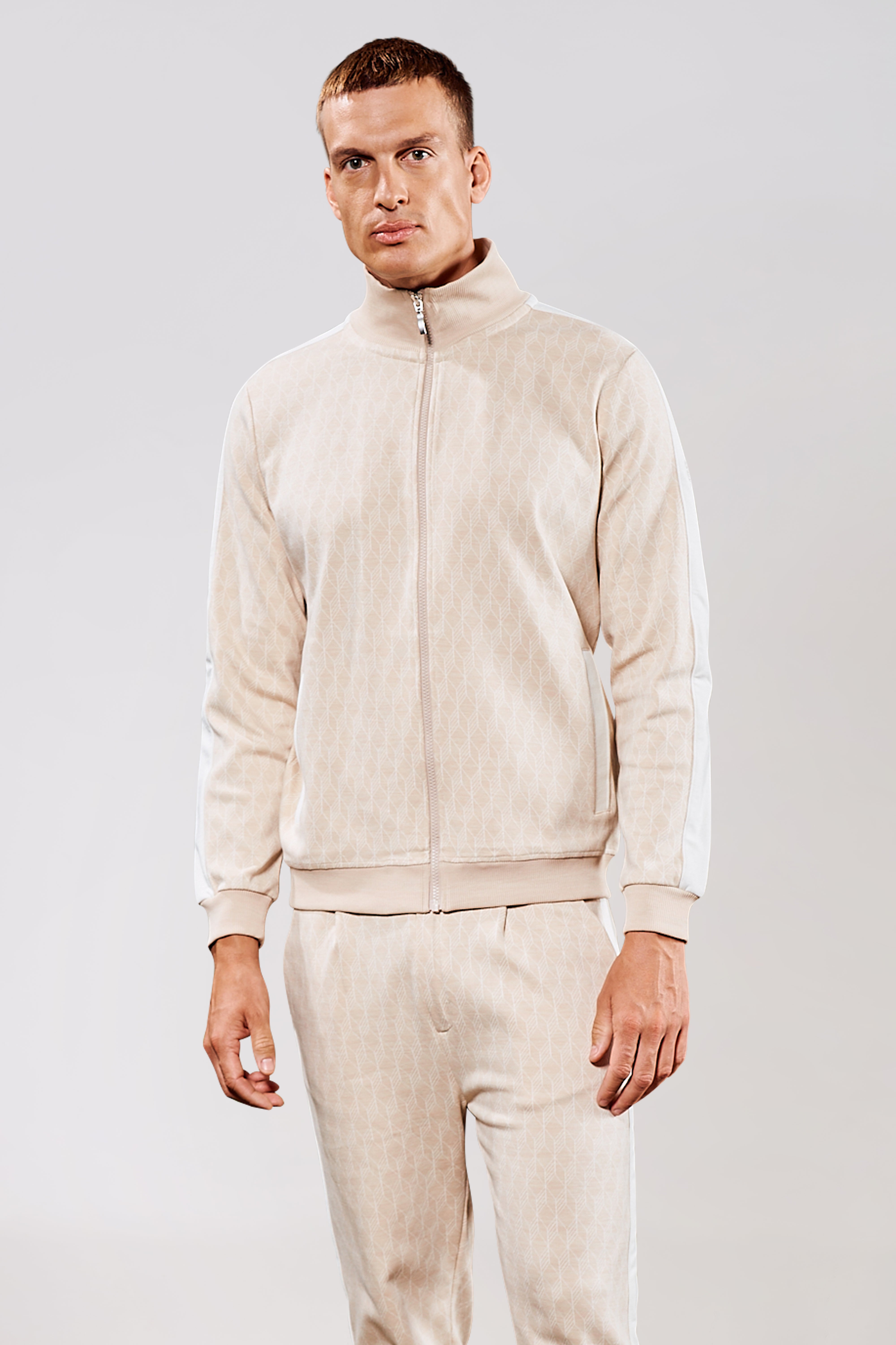 Geo Track Jacket - Freizeitjacke aus modernem Jacquard-Stoff