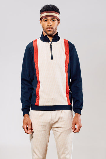 Geo Troyer – Colorblock Half-Zip Troyer Pullover