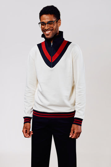 Zip Collar Sweater – Half Zip Sweater im Retrostyle