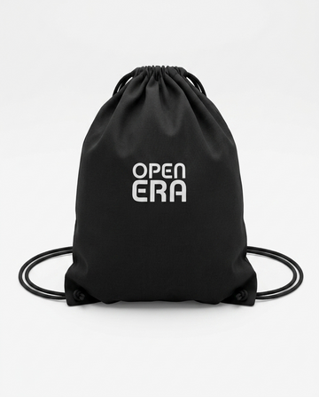 Open Era Bag – Minimalistischer Turnbeutel in Schwarz