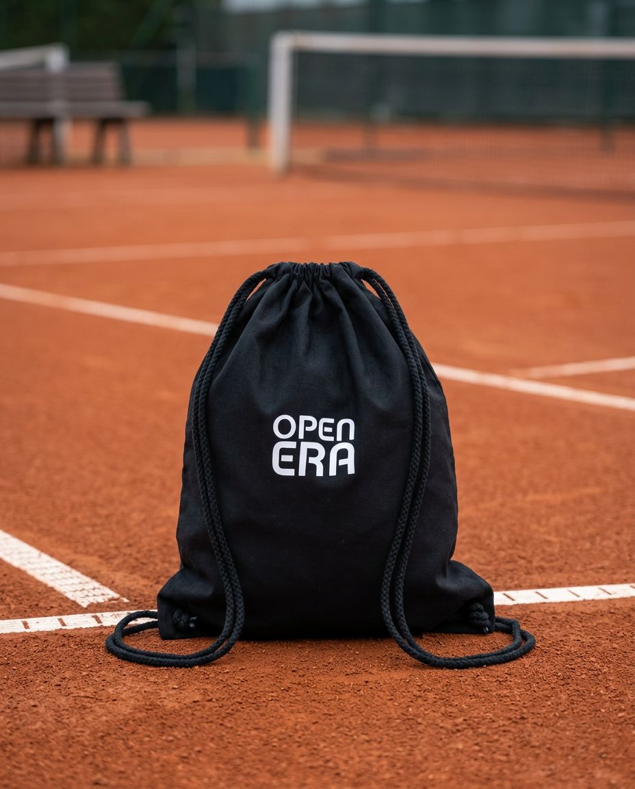 Open Era Bag – Minimalistischer Turnbeutel in Schwarz
