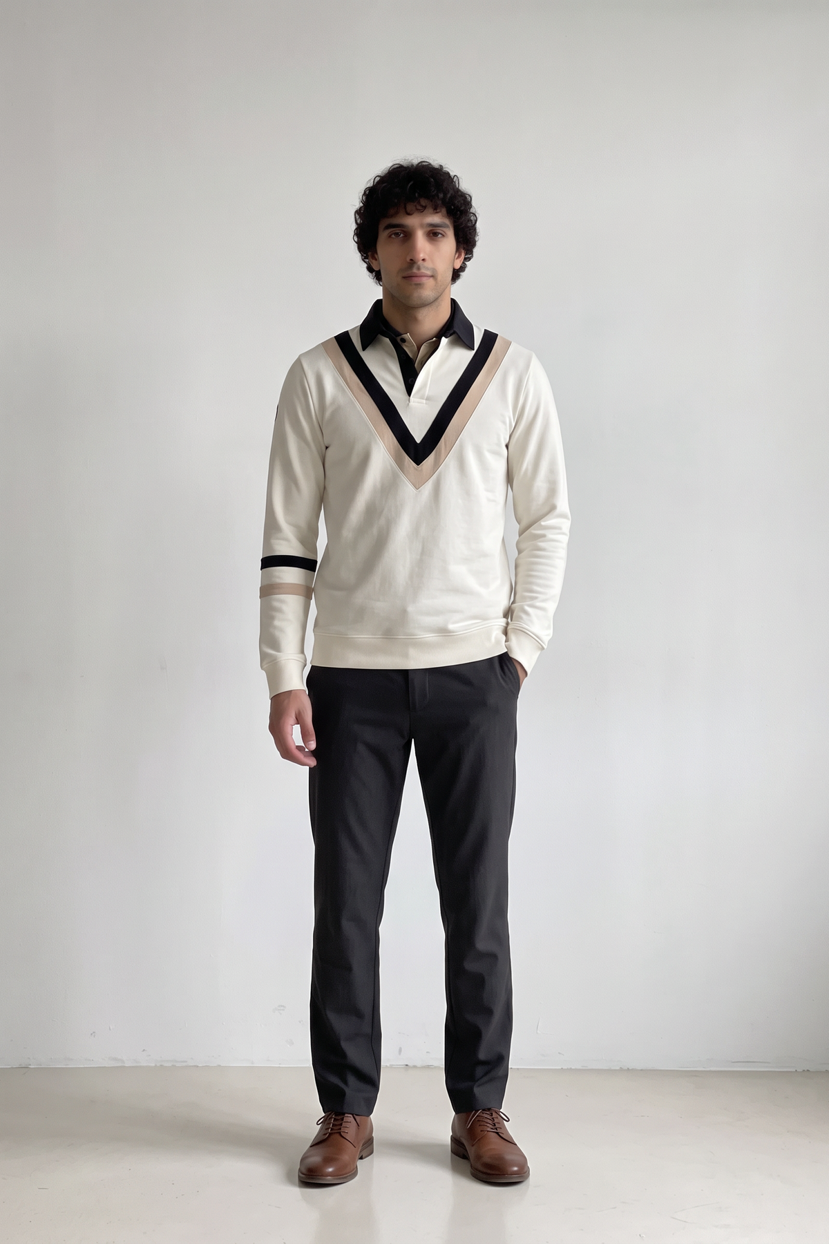 The Country Club Layer von OPEN ERA: Mods Polo und Rugby Sweater im Set – Studioaufnahme